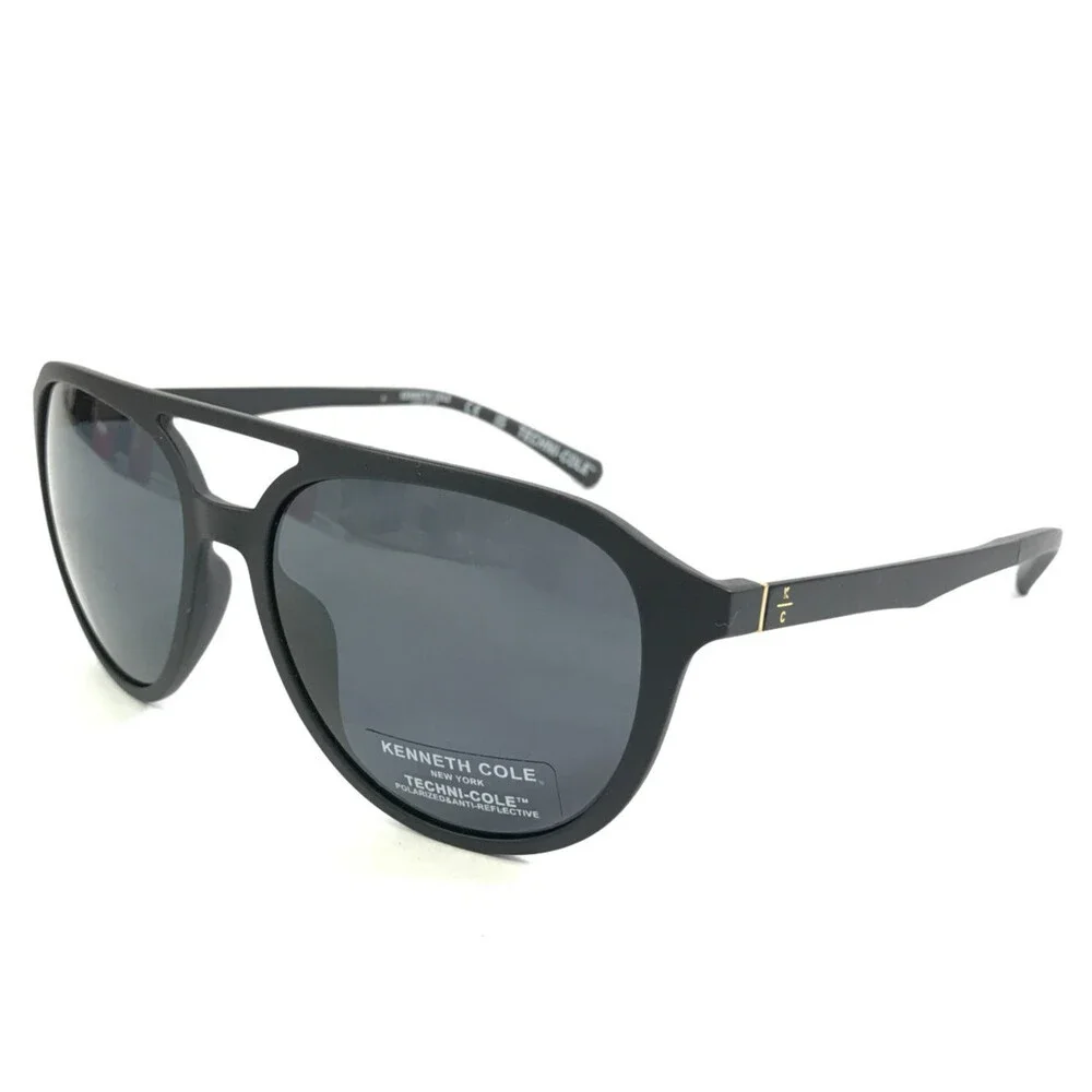 Kenneth Cole Sunglasses KC261 02D Matte Black Frames with Gray Polarized Lenses